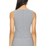Amanda Uprichard | Revolve Ines Corset Style Crop High Neck Top Fog Gray Photo 1