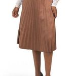 Bagatelle  brown size Large Faux Suede Pleated Midi Skirt Photo 0