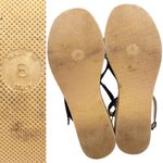 J.Crew  Donna Wedge Sandals Size 8 Black Leather Cork Ankle Strap Vintage Y2K Photo 11