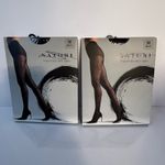 Natori Leopard Mix Sheer Tights Medium Black Luxury Fashion Legwear Set of 2 Photo 1