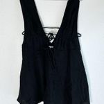 Nia Sardinia Plunge Gauze Black Mini Dress Sz Small Photo 0