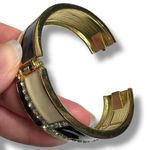 Boutique Womens Bangle Cuff Bracelet Fashion Jewelry Jeweled Black Cream Gold Photo 6