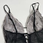 Victoria's Secret Body Suit Nighty Thong Lace Plunge Neck Corset Lace Up Black Photo 10