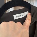 SIMKHAI Silk Mini dress Quince long sleeve bow high neck moss olive ruffle hem Green Size M Photo 2