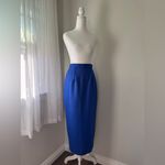 Vintage ‘90s Royal Blue Pencil Maxi Skirt w/ Back Slit Size M Photo 4