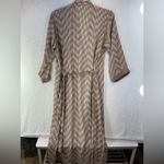 Oscar de la Renta  Tan and White Geometric Dress Photo 5