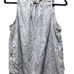 A New Day  Baby Blue Geometric Printed Chiffon Sleeveless Blouse Tank Top Sz Med Photo 0