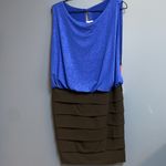 NWT ENFOCUS WOMAN SIZE 16 W COBALT BLUE GLITTER TOP BLACK SKIRT COCKTAIL DRESS Photo 5