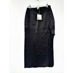 By Malene Birger Wick Curved Side Slit Black Satin Maxi Skirt Size 36 NWT Photo 1