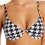 AQUA Swim Houndstooth Print Fall Voyage Underwire Traingle Bikini Top Small NWT! Photo 0
