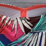 Anne cole  Blue Floral Tropical Leaf Strapless Tube Bikini Swim Tankini Top Small Photo 3