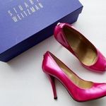 Stuart Weitzman • Fuchsia Logo Flame Peeptoe Heels Photo 0