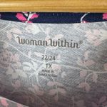 Woman Within Floral Tunic Top Size 22/24 Stretch Comfort Modest Feminine Cotton Photo 3
