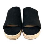 White Mountain  Paige Faux Suede Black Espadrille Wedge Women's Size 8 Photo 5
