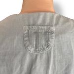 Vintage Cropped Button Front Vest Light Sage Green Vneck Woven Detail Pockets Size 12 Photo 6