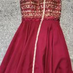 Sherri Hill Cranberry Beaded Maxi Formal Dress Size 2 Photo 13