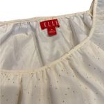 Elle  XL 3/4 Sleeve Off White with Gold Rhinestones Women's Top Photo 3