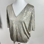 White House | Black Market Metallic Dolman Sleeve V-Neck Top Size M Casual Dressy Photo 1