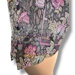 Vintage 90s Tapestry Vest Bold Floral Jacquard Adjustable Back Large Waistcoat Black Photo 3