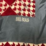 Bill Blass Vintage Silk Scarf Red Gray Checkered Square Print Photo 1