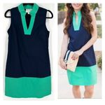 Sail To Sable SAIL TO‎ SABLE Tunic Shift Dress Womens Small Mint Green Navy Classic Colorblock Photo 1