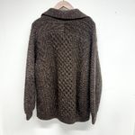 Athena Women Designs Handmade in Ireland Wool Zip Up Sweater Size Large Brown Photo 2