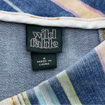 Wild Fable  Denim Mini Skirt Muted Stripes Blue Yellow Pink Green 4 Photo 5