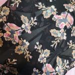 Rebecca Taylor BLACK SEMI SHEER SILK FLORAL PRINTED BLOUSE 10 Photo 8