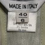 Saks 5th Avenue Saks Fifth Avenue Size 6 Wool and Silk Blend Wide-Leg Pants in Light Sage Green Photo 5