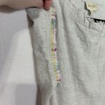 Koch Grey Linen Blend Boho Embroidered Trim Boxy Cap Sleeve Mini Dress Size XS Photo 5