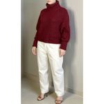 Anthropologie MAEVE x Athena Cowl Neck Wool-Blend Sweater, Wine, XS Photo 5