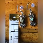 Royston Blue Horizon Turquoise Sterling Silver Feather Earrings Photo 2
