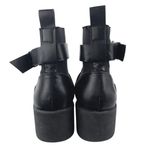 ZARA  Women's Black Leather Almond Toe Buckle Strap Ankle Boots Booties Size 8 Photo 2