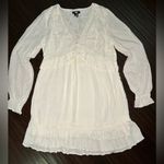 Paige Boho White Flowy Sleeve Ruffle Knee Length Women’s Dress M Photo 1