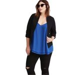 Torrid  Deluxe Stretch Ruched Sleeve Black Blazer Photo 1