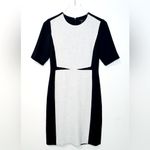 COS Navy Blue Gray Stretch Midi Shift Dress Size 6 Photo 8