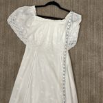 Joie  White Boho Embroidered Square Neck Beach Wedding Mexico Lined Maxi Dress 6 Photo 4