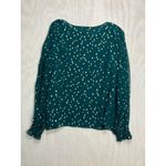 Lilly Pulitzer  Emerald Green Metallic Dot Silk Blend Long Sleeve Blouse Top XL Photo 7