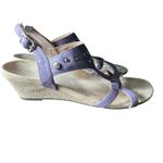 Vionic Sandals Purple Ankle Strap Wedge Heel Shoes Size 8 Leather Bling #S2-1 Photo 1