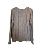 Garnet Hill  Gray white Swirl Print Long Sleeve Casual T-Shirt Women Sz M Photo 1