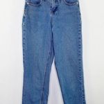 Wild Fable  Medium Wash Blue Denim High Rise Raw Hem Mom Jeans Women's Size 00 Photo 0