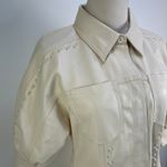 Aje Claire Pearl Mini Dress Faux Leather Ivory Cream Ecru White Size 8 Photo 2