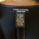 Doncaster  Collection Black Collared Faux Wrap Dress with Leather Trim Size 2 Photo 11