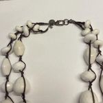 Talbots Signed T - White / Brown Statement Costume Necklace Bead / Beaded Photo 7