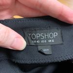 Topshop  Black Pleated Flared Mini Skirt Zipper Closure Womens Size 8 Mid Rise Photo 3