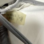 Victoria Secret VS Gray W/ Silver Eyelet Leaves bikini top swim M Halter NWT Size 8 Photo 6