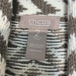 Chico's Chevron Nadja Taupe & White Sweater Vest by Chico’s Size 2 (US 12/L) Photo 1