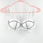 ONIA Flora Bikini Top SZ Small Crinkle Texture White Black Pushup Swim Beach NWT Photo 2