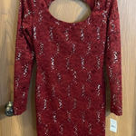 Ruby Rox  Red Lace Sequin Long Sleeve Dress‎ Photo 0