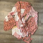 Anthropologie  Floreat Patchwork Effie Robe Peach Kimono Sleeve Size XS/S Photo 0